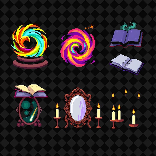 Con artículos Arcanos Portal libros hechizados espejo encantado velas flotantes Arcanos portal giratorio