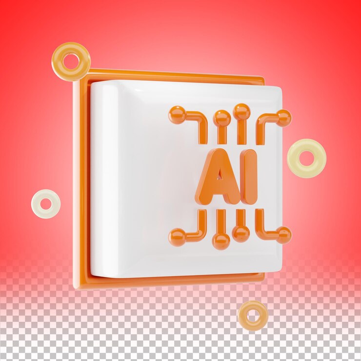 PSD artificial intelligence 3d icon and illustration