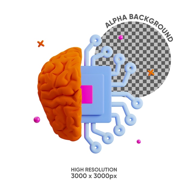 Artificial intelligence 3d icon render