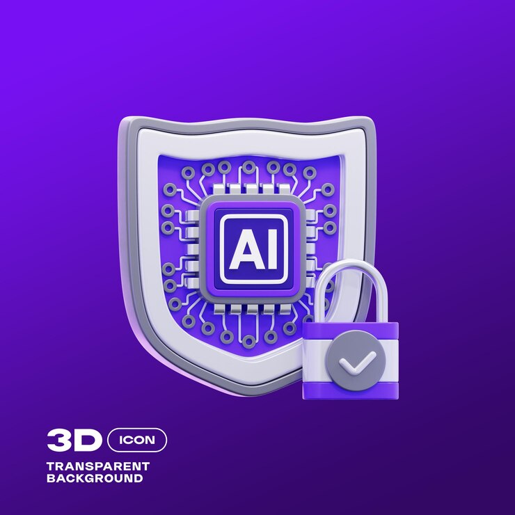 PSD artificial intelligence 3d illustration png template