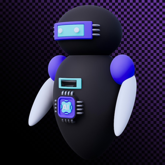 artificial intelligence robot 3d icon