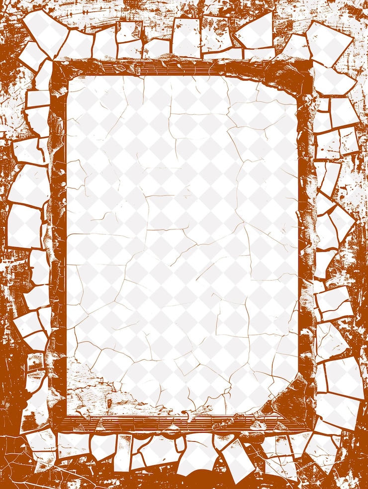 PSD artisan glam frame border con dettagli artigianali e disegni astratti png creativi unici