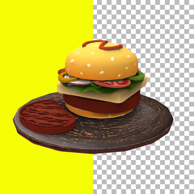 PSD artisanat en papier burger pour élément de design