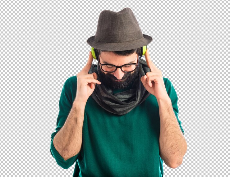 PSD artista escuchando musica