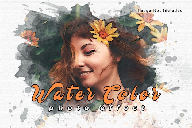 Artistico colorato pennello acquerello pittura realistica effetto fotografico
