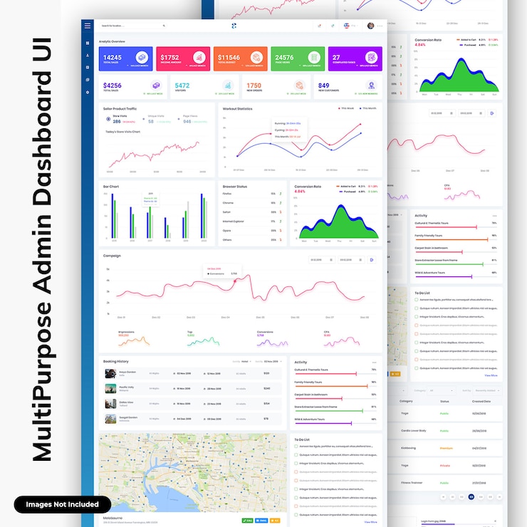 PSD artreum multipurpose admin dashboard-benutzeroberfläche