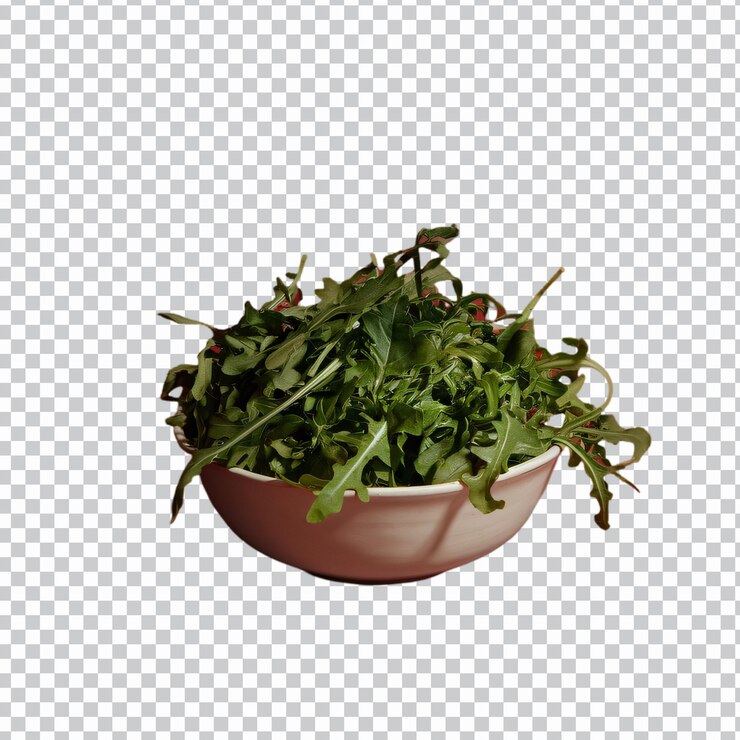 PSD arugula aislada sobre un fondo transparente