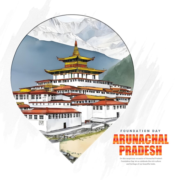Arunachal pradesh día de la fundación plantilla de banner de publicación en las redes sociales