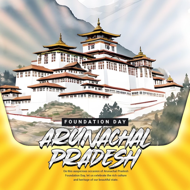 PSD arunachal pradesh gründungstag social media post banner vorlage