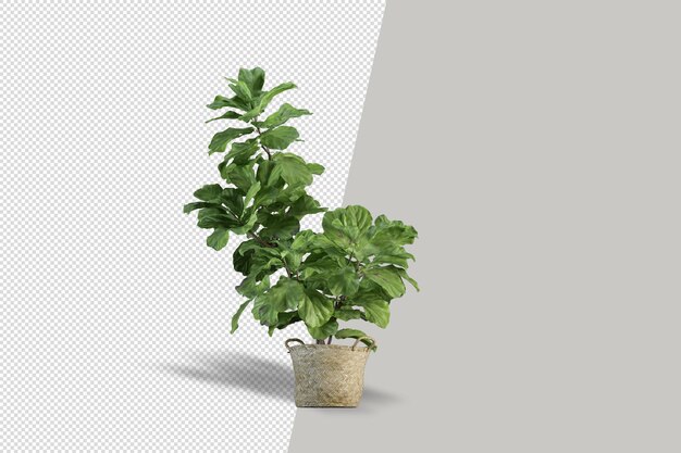 Árvore de escova de renderização 3D isolada