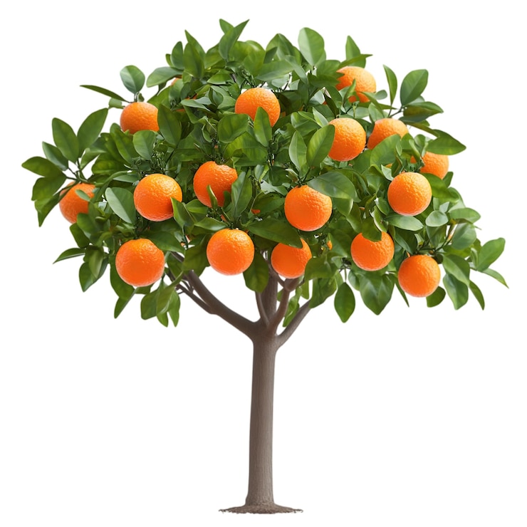 PSD árvore de laranja exuberante