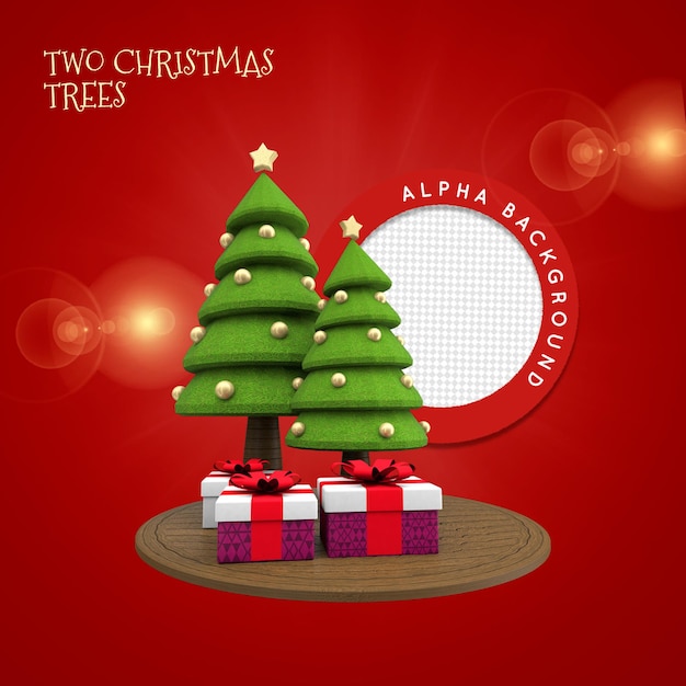 Árvore de Natal 3D para composição Psd Premium