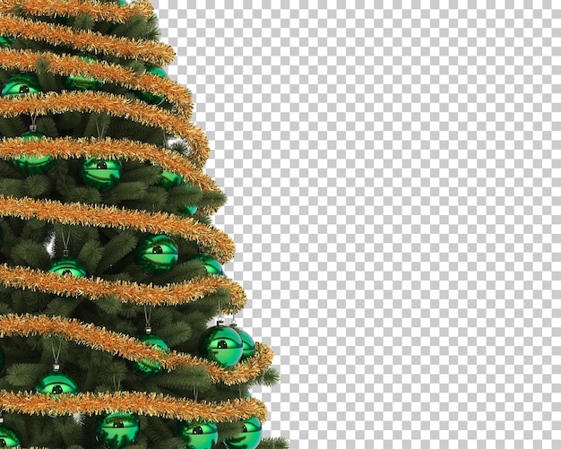 PSD Árvore de natal em fundo transparente. renderização 3d - ilustração