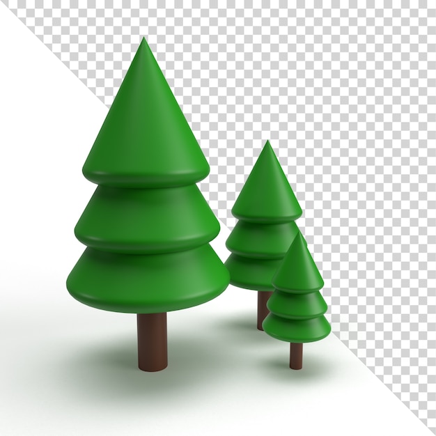 PSD Árvore de natal isolada em renderização 3d