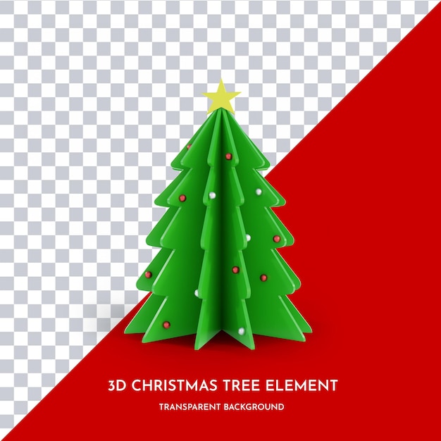 PSD Árvore de natal isolada estilo 3d render