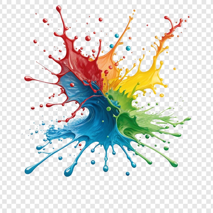 PSD as manchas de tinta em cores vibrantes isoladas