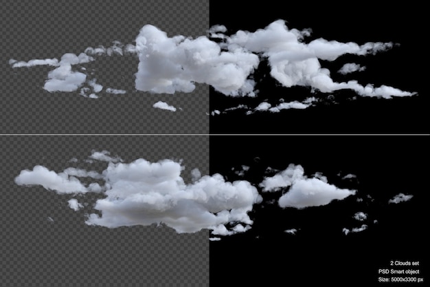PSD as nuvens cobrem a renderização 3d isolada
