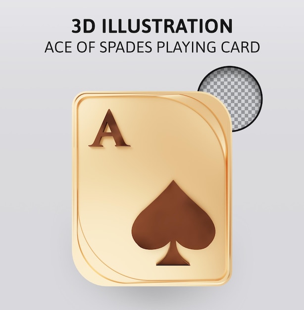 PSD as de pique carte à jouer illustration de rendu 3d