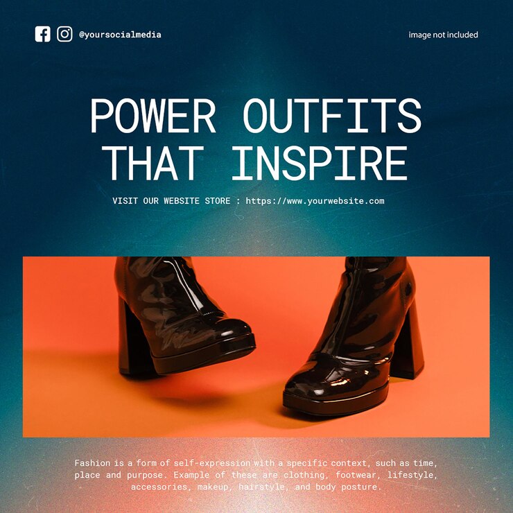 PSD as roupas de psd power inspiram o modelo de postagem do instagram