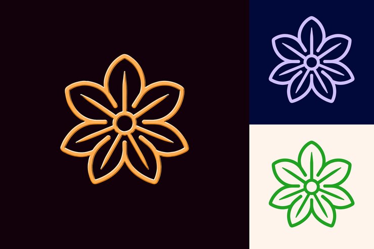PSD as três cores da flor são do ano do ano