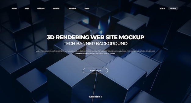Asbtract cube background website abstract Landing Page Template