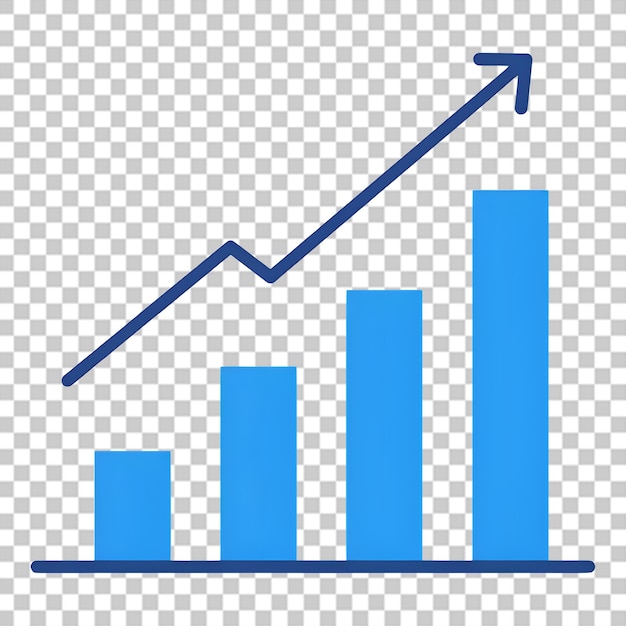 Ascending Bar Graph with Trending Arrow Displaying Positive Results