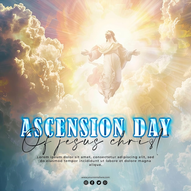 PSD ascension day of jesus christ social media template