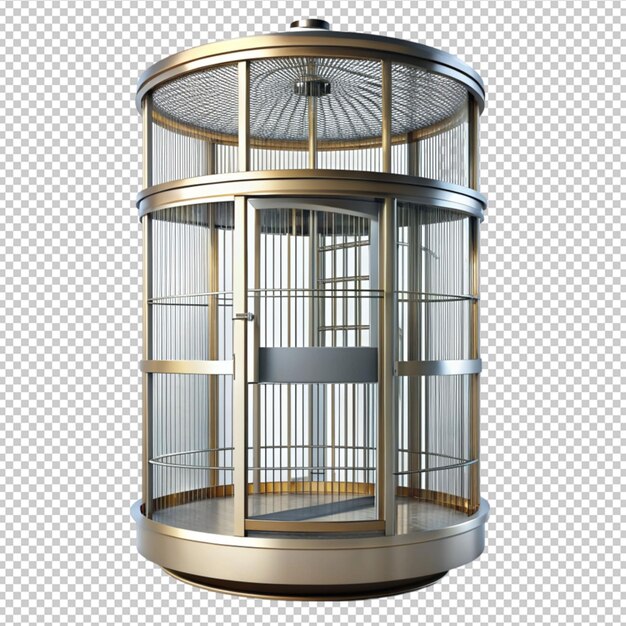 ascensor de jaula de pájaros aislado sobre un fondo transparente