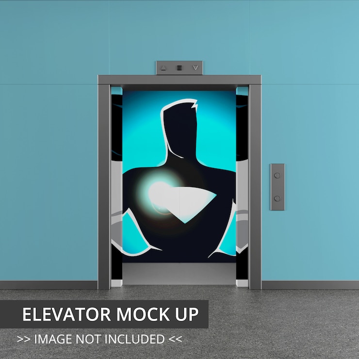 PSD ascensore mock up - porta completamente aperta
