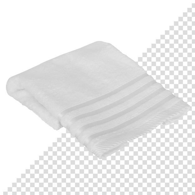 Asciugamano in tessuto bianco. Isolato dallo sfondo