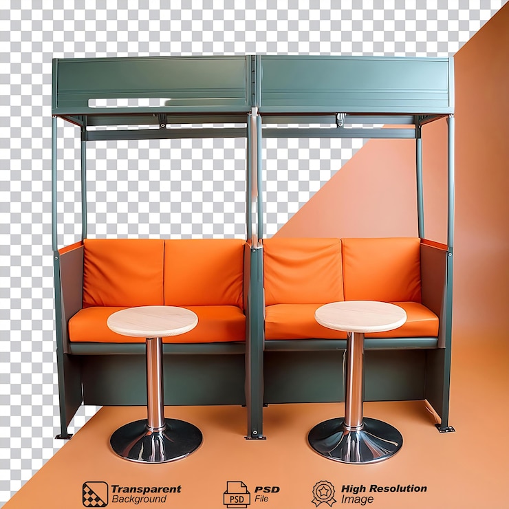 PSD asento de restaurante de cabina doble aislado sobre un fondo transparente