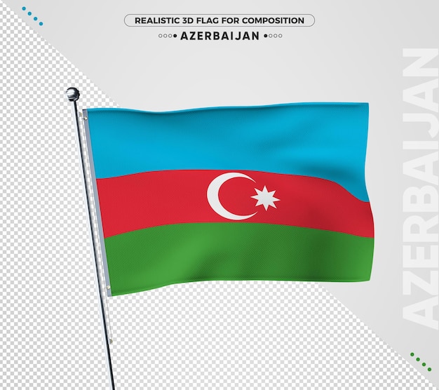 Aserbaidschan 3d Flagge mit realistischer Textur