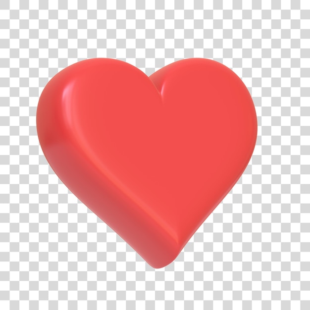 Ases jugando cartas símbolo corazones con colores rojos aislados en fondo blanco ilustración de renderización 3D