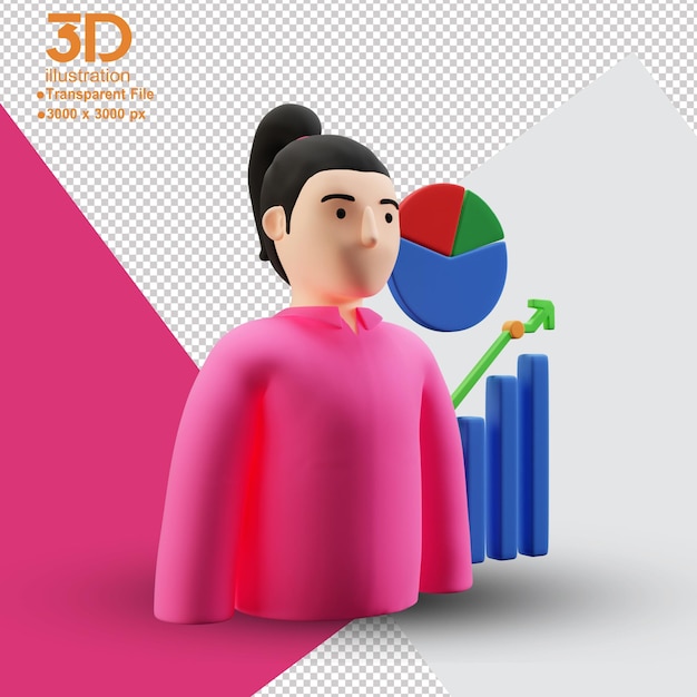 Asesor 3D en ilustración 3D aislada PNG