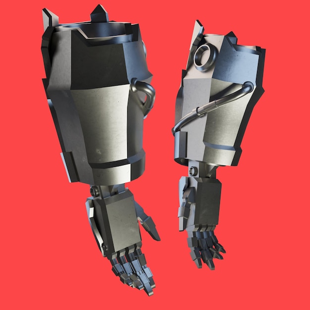 Aset render 3D objek logam