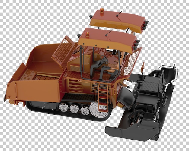 Asfaltatrice su sfondo trasparente 3d rendering illustrazione