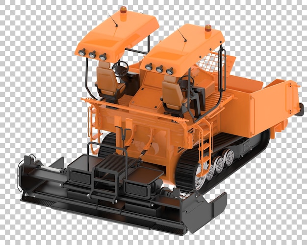Asfaltatrice su sfondo trasparente 3d rendering illustrazione