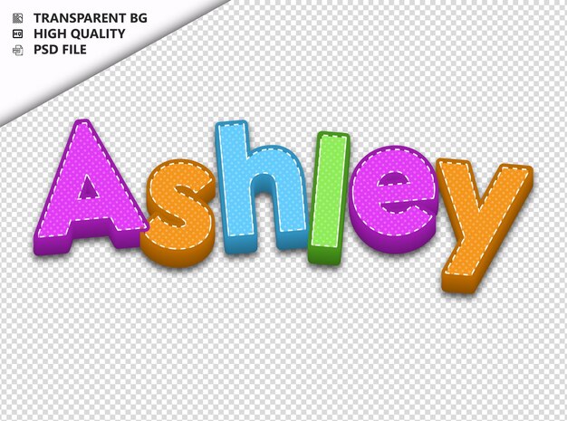 PSD ashley typography text colorful craft spring psd transparent