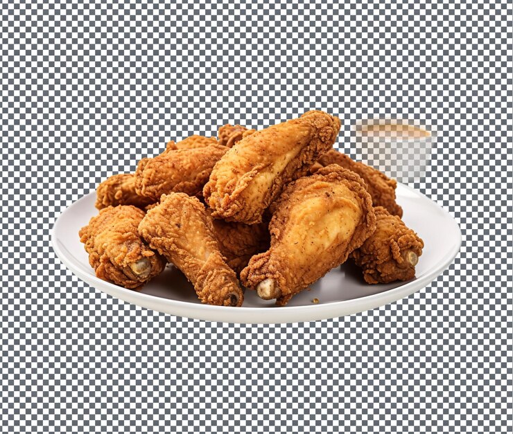PSD así que delicioso pollo frito aislado sobre un fondo transparente