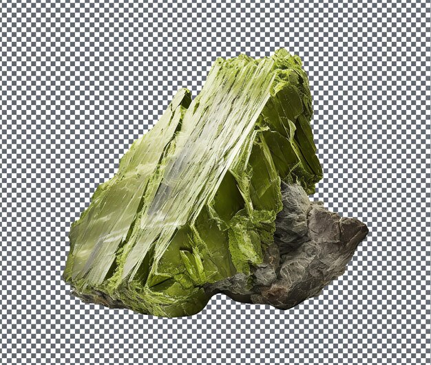 Así que epidote elegante aislado en un fondo transparente