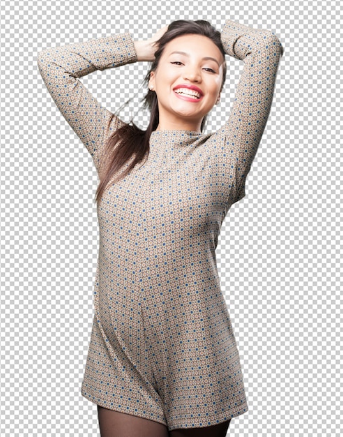 Asiatische Frau posiert