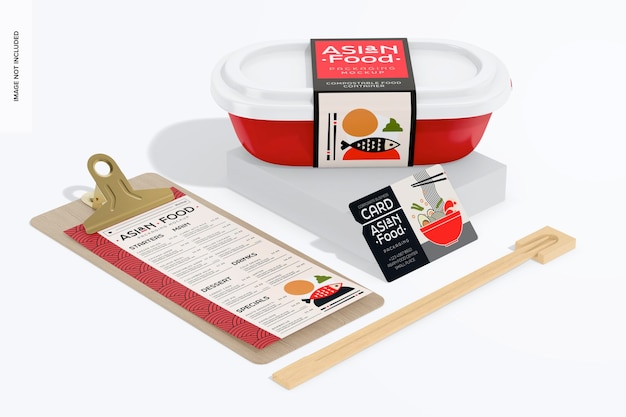 Asiatisches restaurant briefpapier mockup