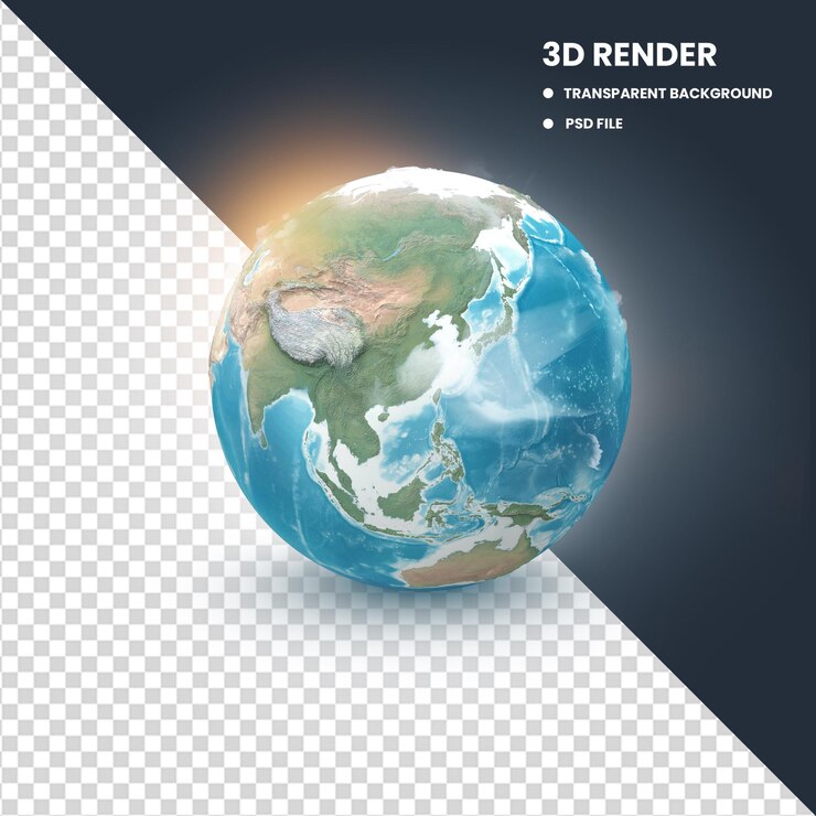 Asien und Indonesien Welt Transparenter Globus