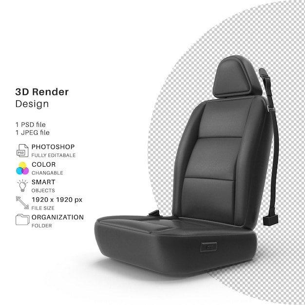 PSD asiento de coche realista