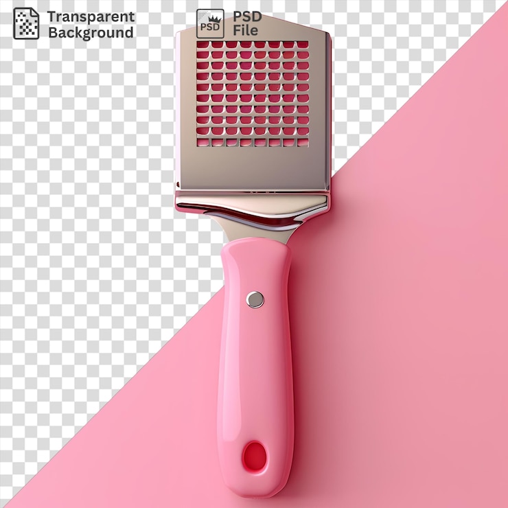 PSD asombroso cortador de mandolina y secador de cabello rosado en un fondo rosado