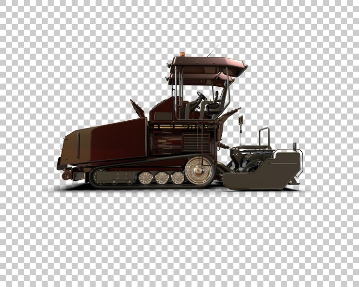 PSD asphalt paver isolato sullo sfondo illustrazione di rendering 3d