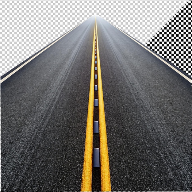 PSD asphalt road on transparent background