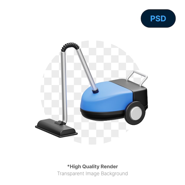 PSD aspirateur icône 3d premium psd équipement de nettoyage