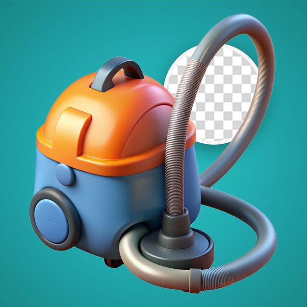 PSD un aspirateur isolé sur un fond transparent illustration de rendu 3d