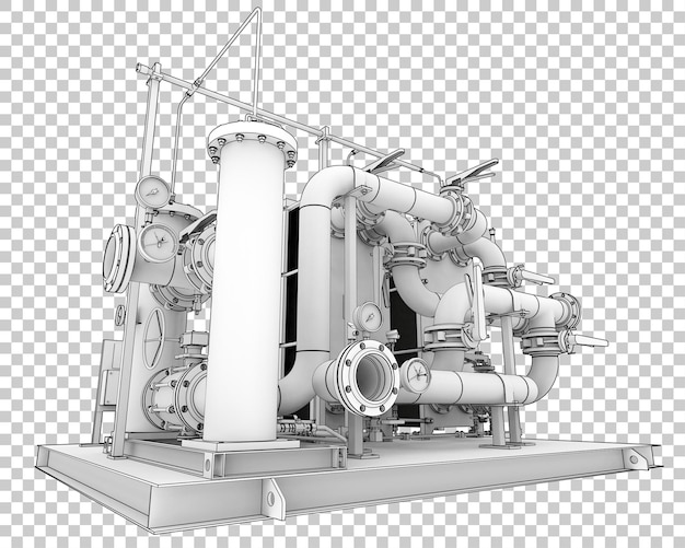 PSD assemblage de tuyaux isolé sur fond transparent illustration de rendu 3d